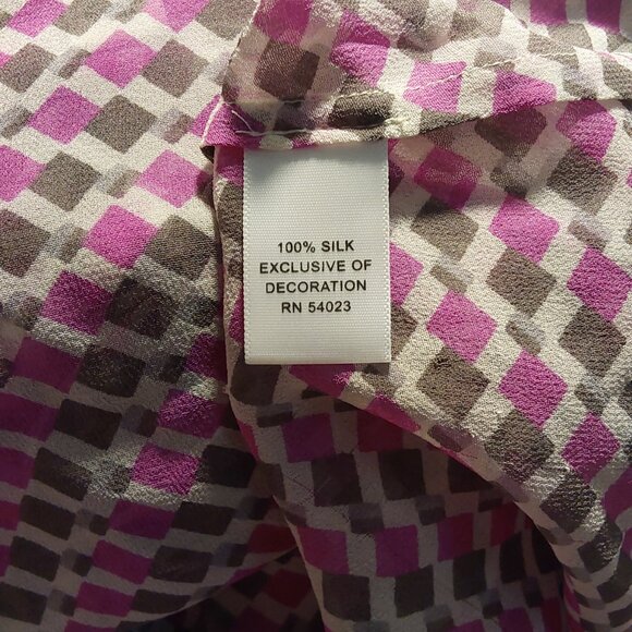 Vintage Banana Republic 100% Silk Flutter Sleeve Bow Blouse - XS Petite - Picture 8 of 8